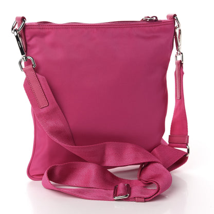 Prada Nylon Vela Flat Messenger Bag Fuxia 3 of 10