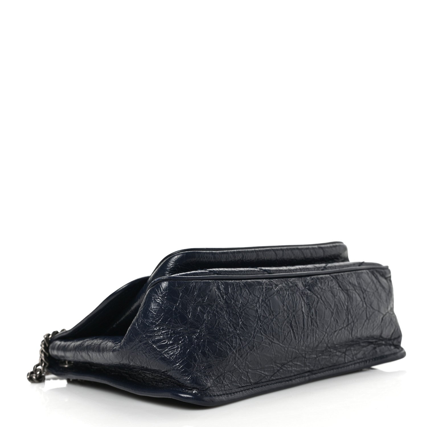 Saint Laurent Crinkled Calfskin Matelasse Monogram Medium Niki Chain Satchel Deep Marine 4 of 8
