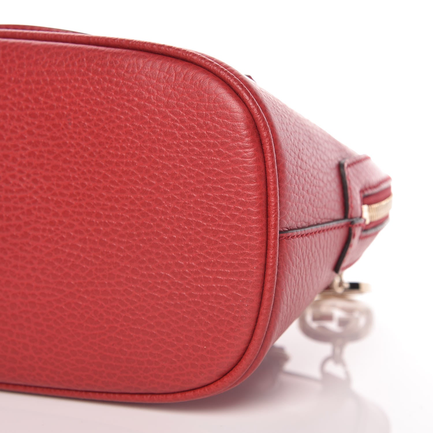 Gucci Dollar Calfskin Small GG Charm Dome Bag Red 7 of 10