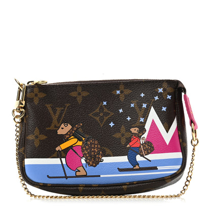 Louis Vuitton Monogram 2018 Christmas Animation Mini Bears Pochette Accessories 1 of 7