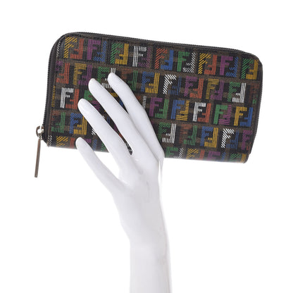 Fendi Zucca Spalmati FF Multicolor Zip Around Wallet Multicolor Fuchsia 2 of 8