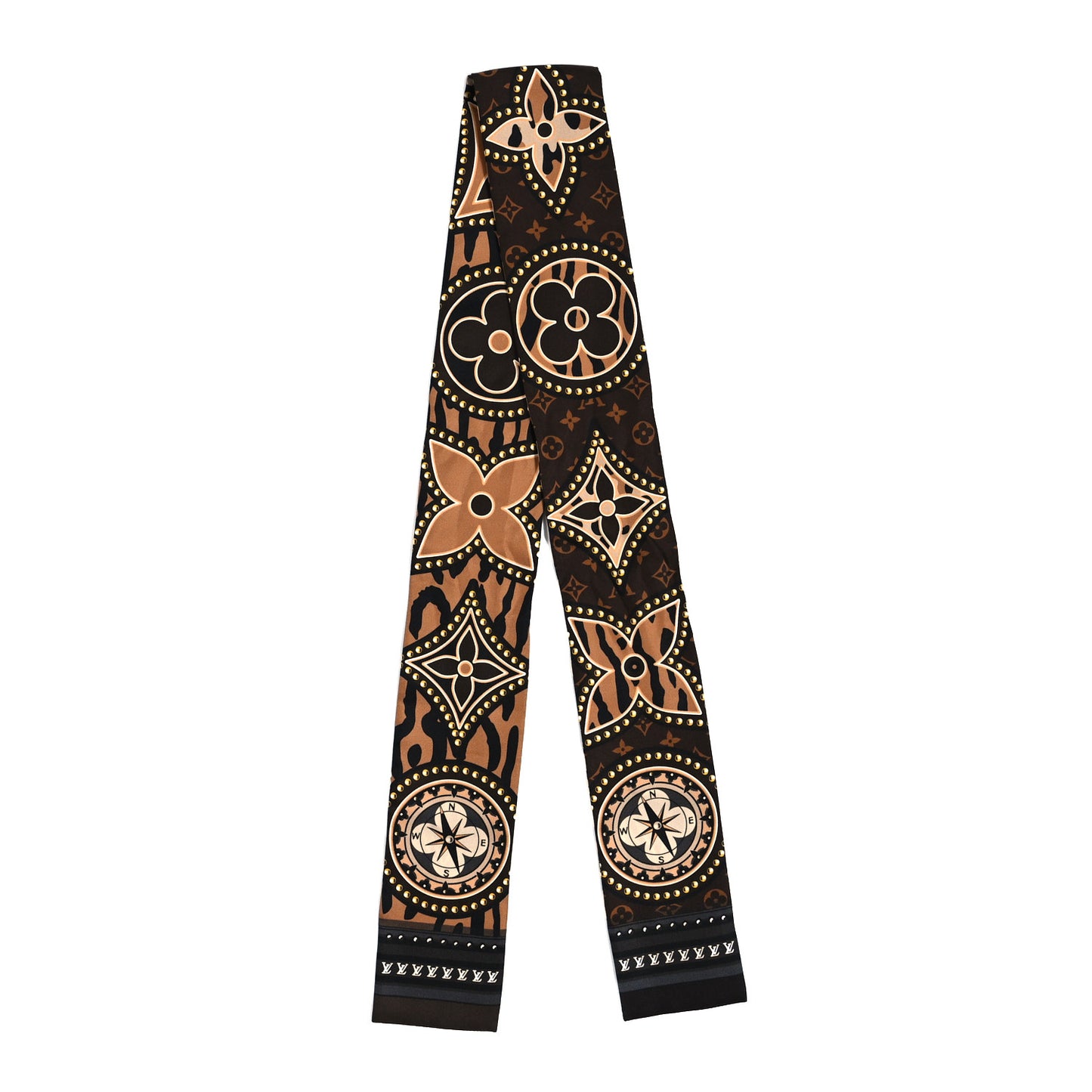 Silk Monogram LV World Bandeau Brown