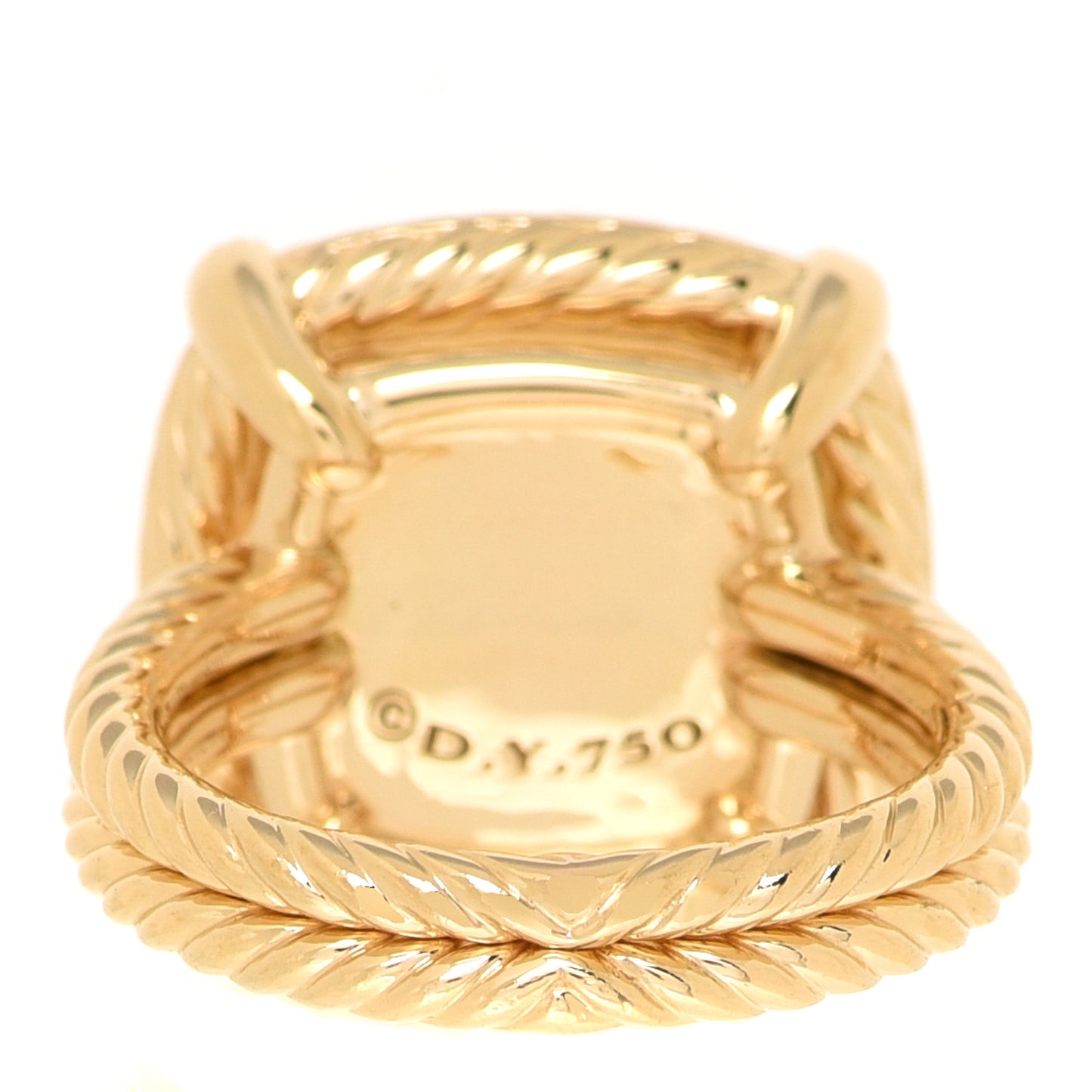 18K Yellow Gold Diamond Champagne Citrine14mm Chatelaine Pave Bezel Ring 51 5.75