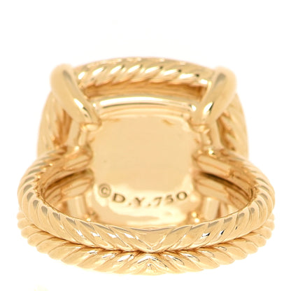 David Yurman 18K Yellow Gold Diamond Champagne Citrine14mm Chatelaine Pave Bezel Ring 51 5.75 2 of 3