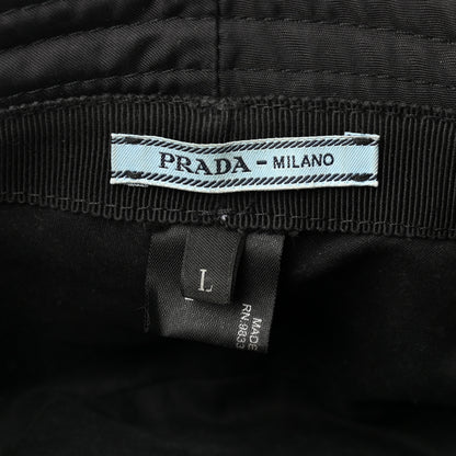 Prada Re-Nylon Metal Triangle Logo Womens Bucket Hat L Black 8 of 10