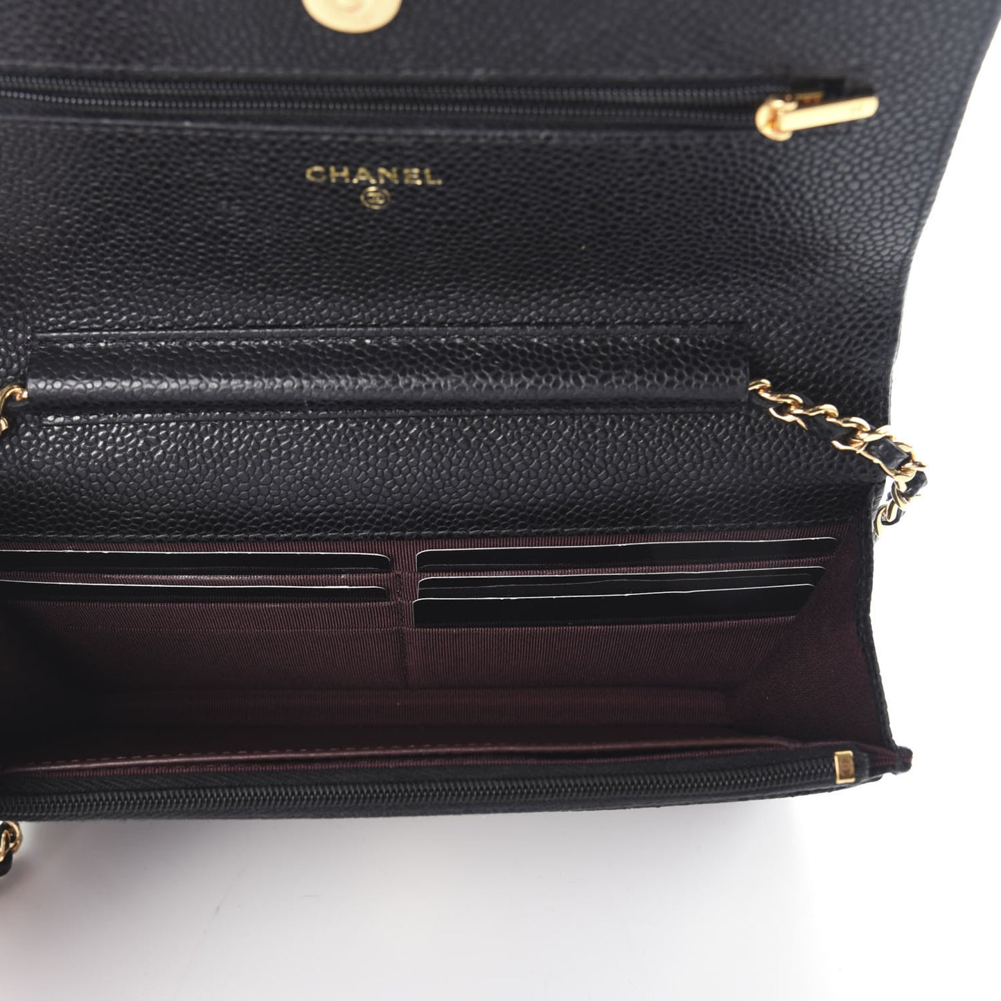 Caviar Quilted Wallet On Chain WOC Black