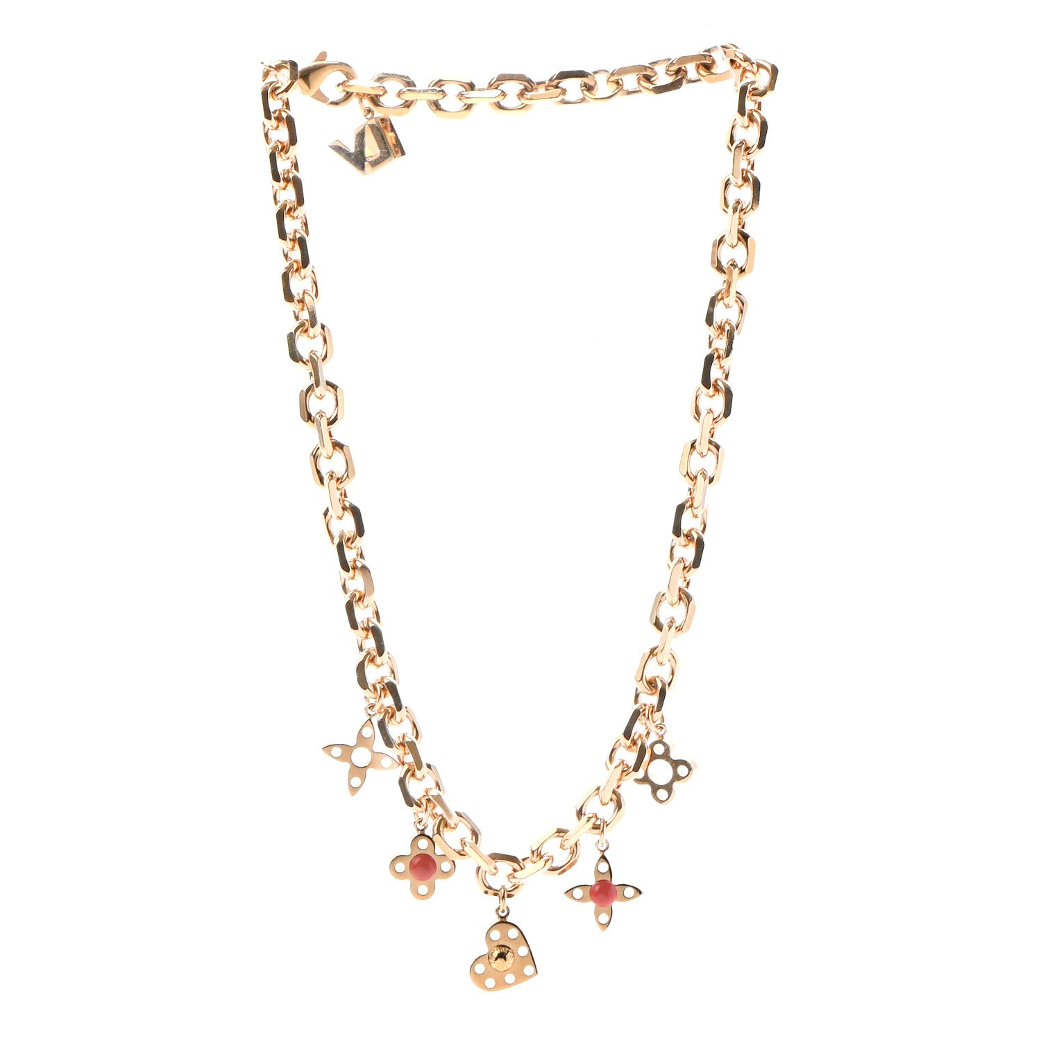 Louis Vuitton Monogram Hide and Seek Necklace Gold 3 of 6
