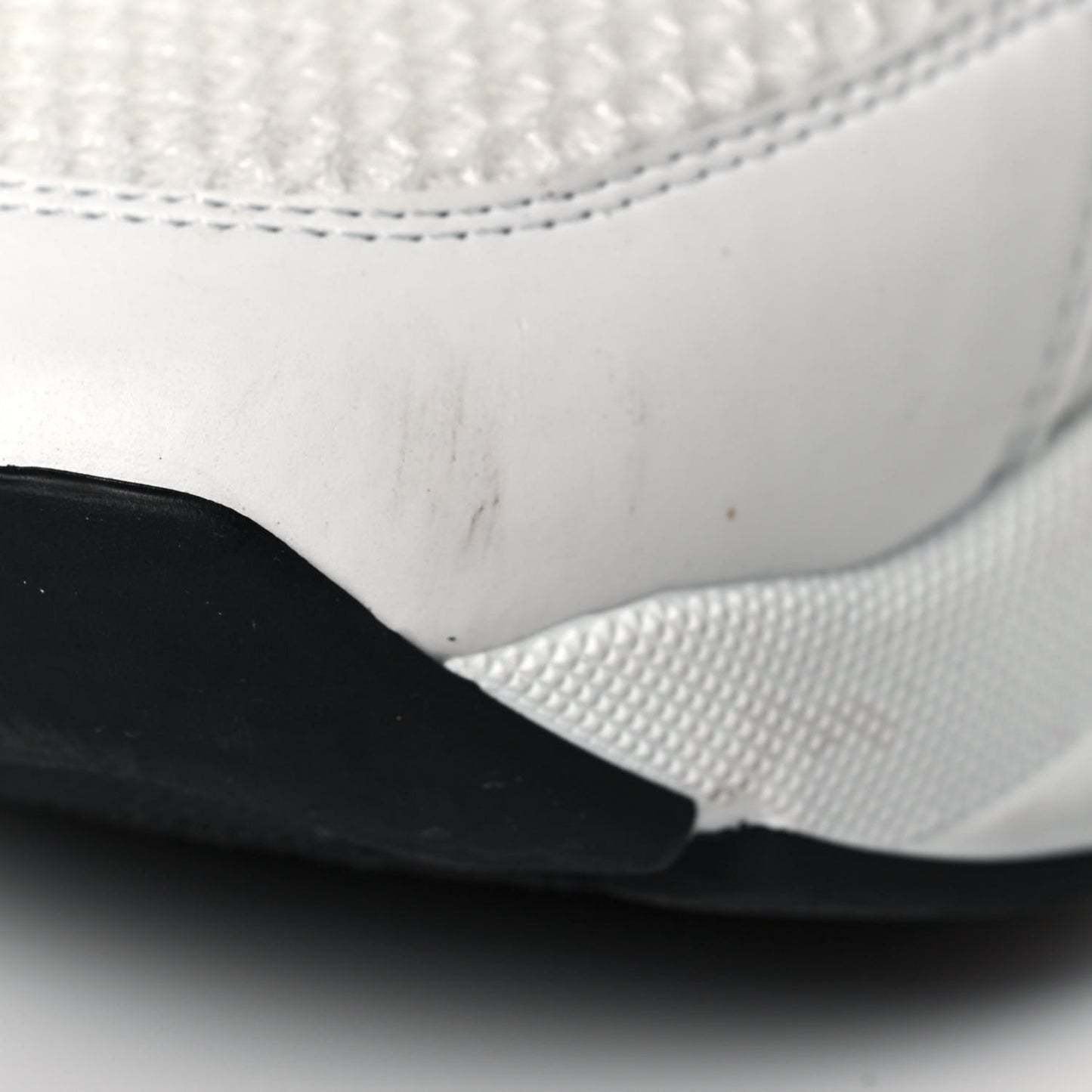 Technical Mesh Calfskin Mens B22 Sneakers 44 White Black Green