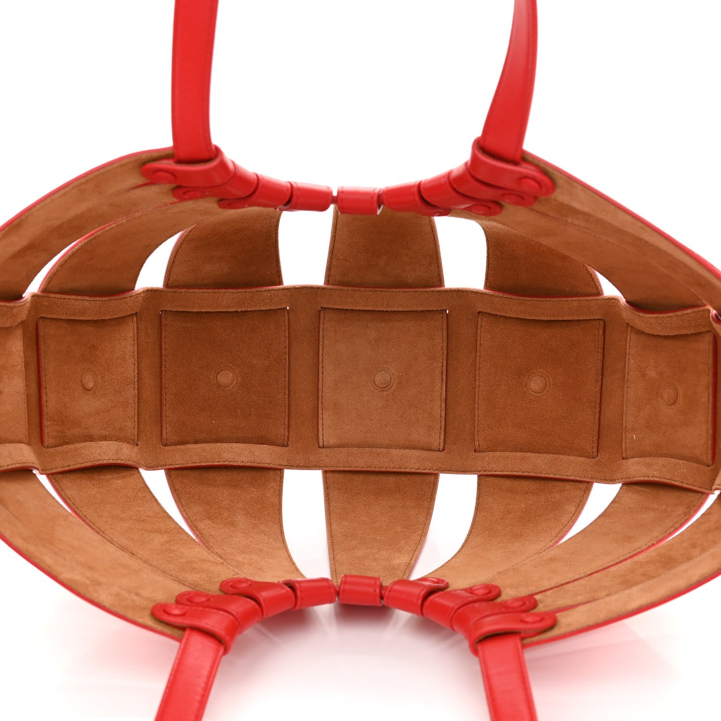 French Calfskin Shell Bag Chili Tomato