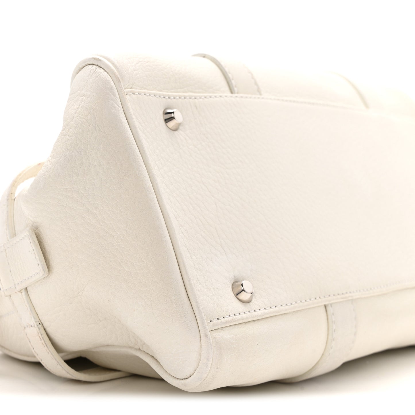 Calfskin Logo Charms Boston White