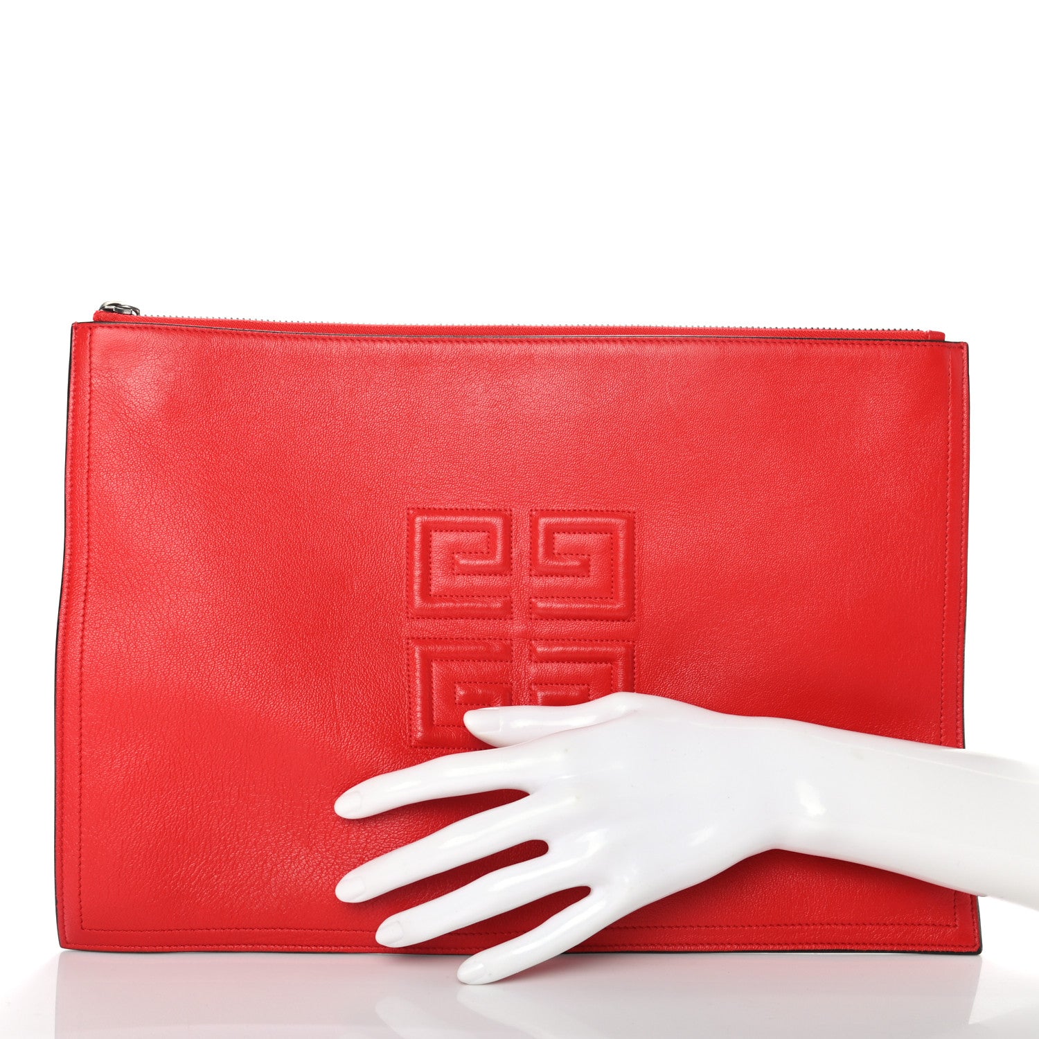 Givenchy Lambskin Large Emblem Pouch Red 2 of 8