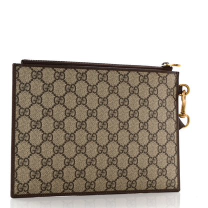 Gucci GG Supreme Monogram Web Ophidia Wristlet Pouch Brown 3 of 7