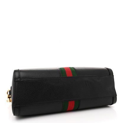 Gucci Textured Dollar Calfskin Web Medium Ophidia Boston Black 4 of 13