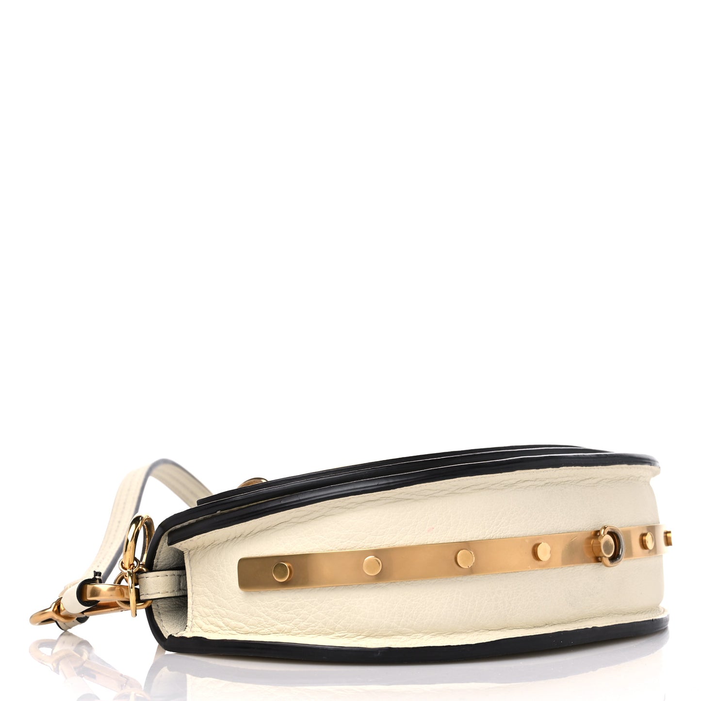 Calfskin Small Nile Bracelet Minaudiere Bag Off White