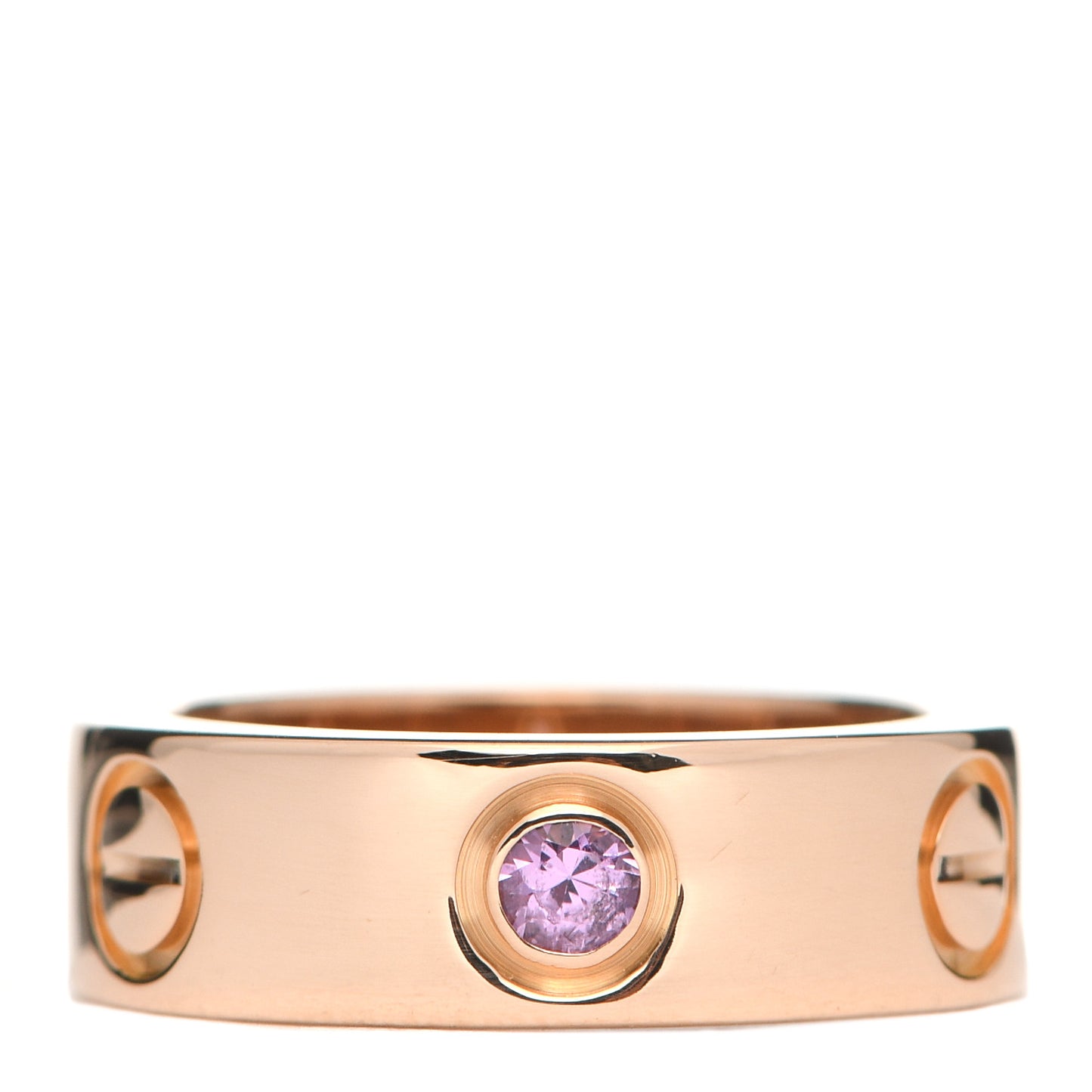 18K Pink Gold Pink Sapphire 5.5mm LOVE Ring 46 3.75