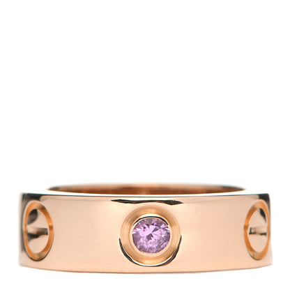 Cartier 18K Pink Gold Pink Sapphire 5.5mm LOVE Ring 46 3.75 1 of 4
