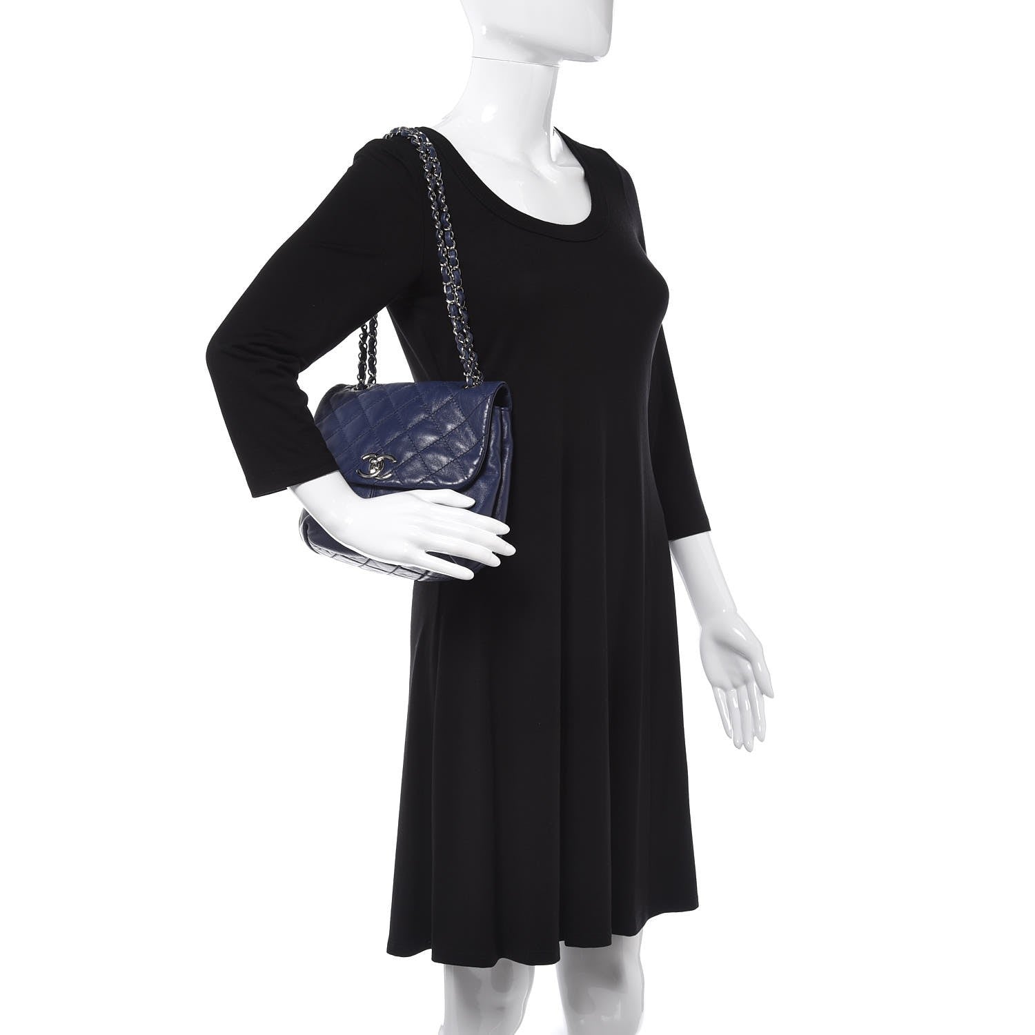 Chanel Shiny Lambskin Quilted Mini Trianon Messenger Flap Blue 2 of 10