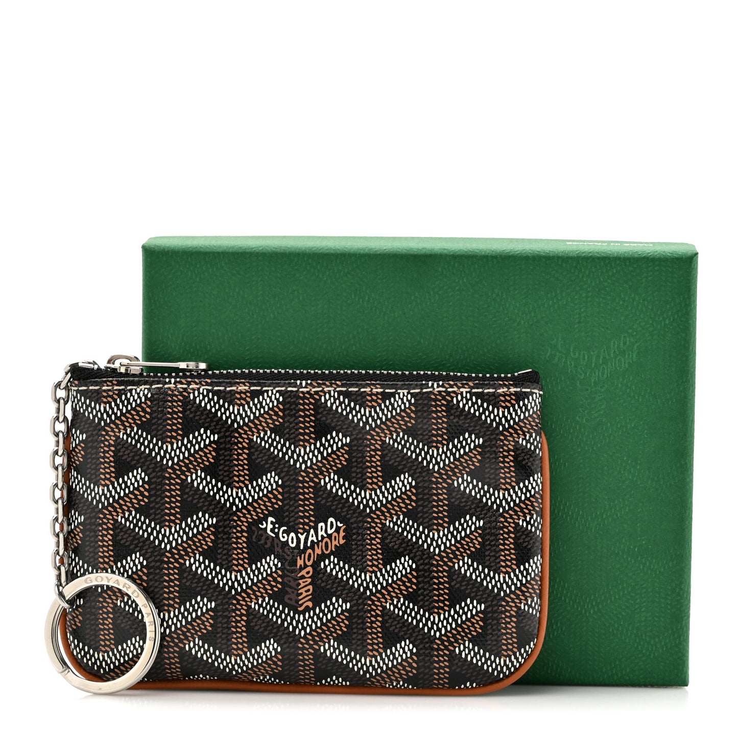 Goyardine Nano Senat Key Pouch Black Gold