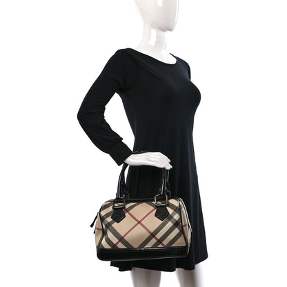 Burberry Supernova Check Patent Bowling Bag Black 2 of 14