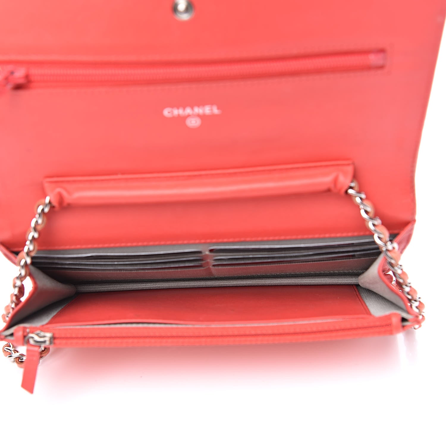 Chanel Caviar Timeless CC Wallet On Chain WOC Pink 10 of 24