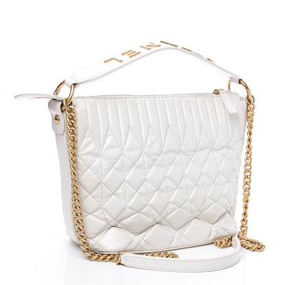 Chanel Glazed Calfskin Quilted State Of The Art Hobo White 2 of 11