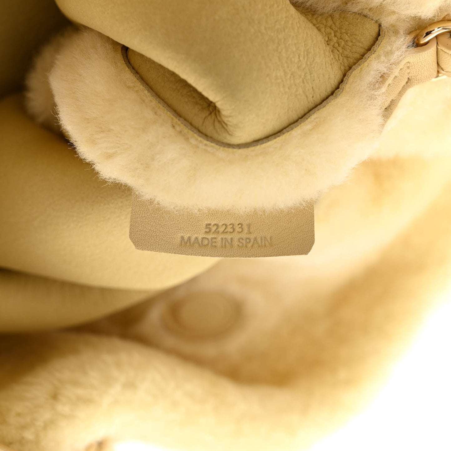 Shearling Flamenco Knot Clutch Cream