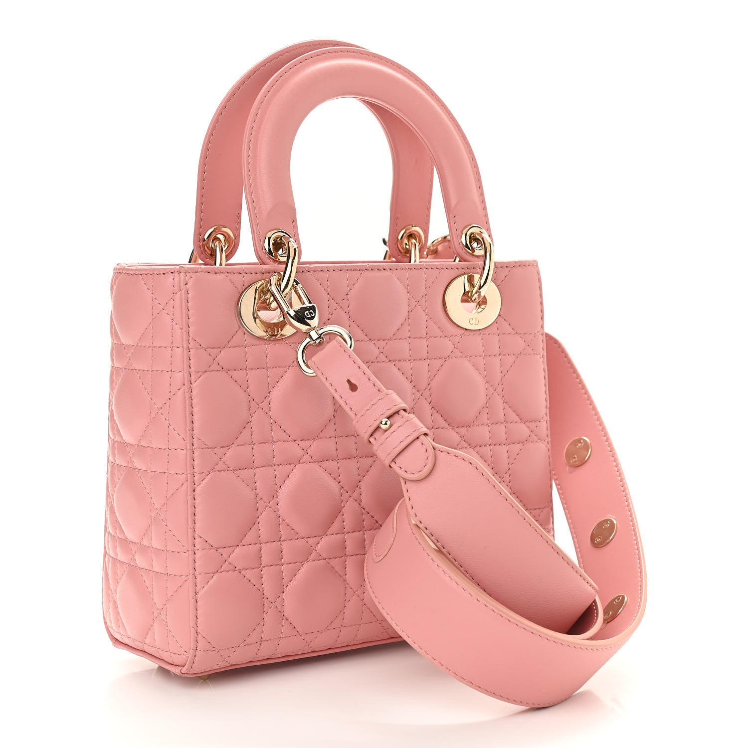 Christian Dior Lambskin Cannage Small Lucky Badges My Lady Dior Pink 3 of 12