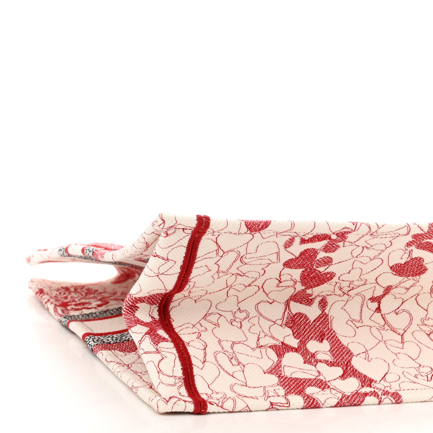 Christian Dior Canvas Embroidered Large Dioramour D-Royaume Book Tote Red Multicolor 9 of 10