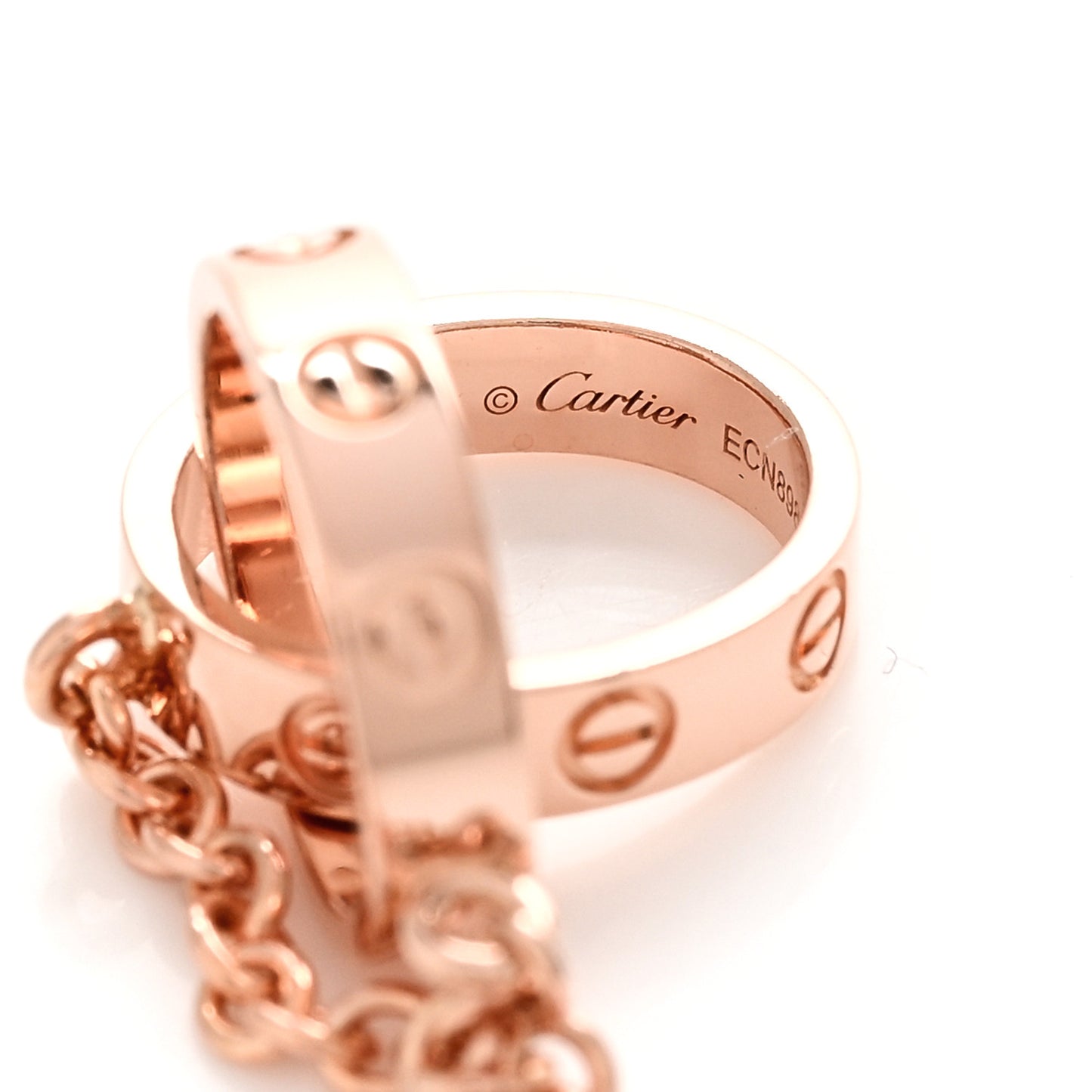 18K Pink Gold Interlocking LOVE Necklace