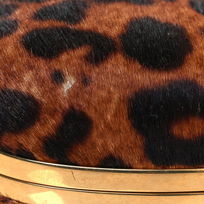 Alexander McQueen Calf Hair Leopard Print Skull Box Clutch 9 of 13