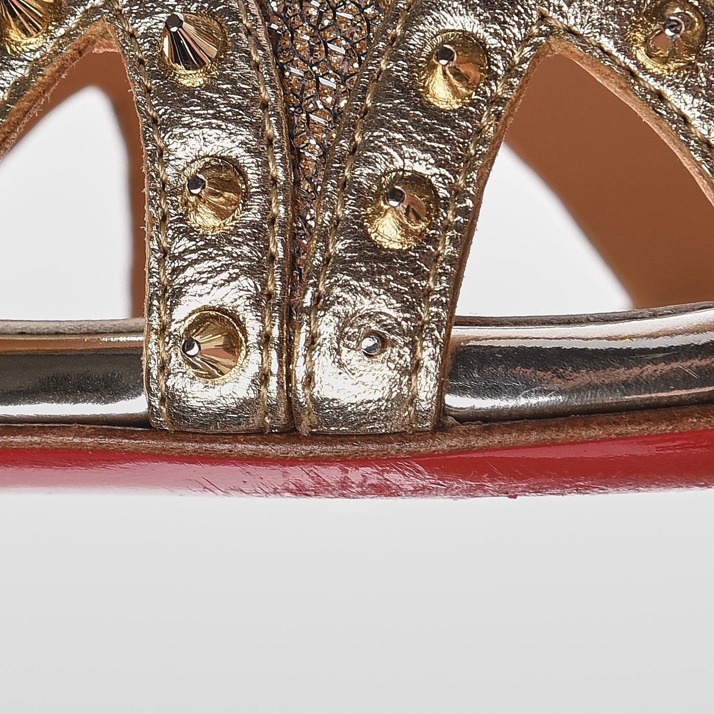 Glitter Silk Nappa Spiked Circus City 120 Pumps Gold