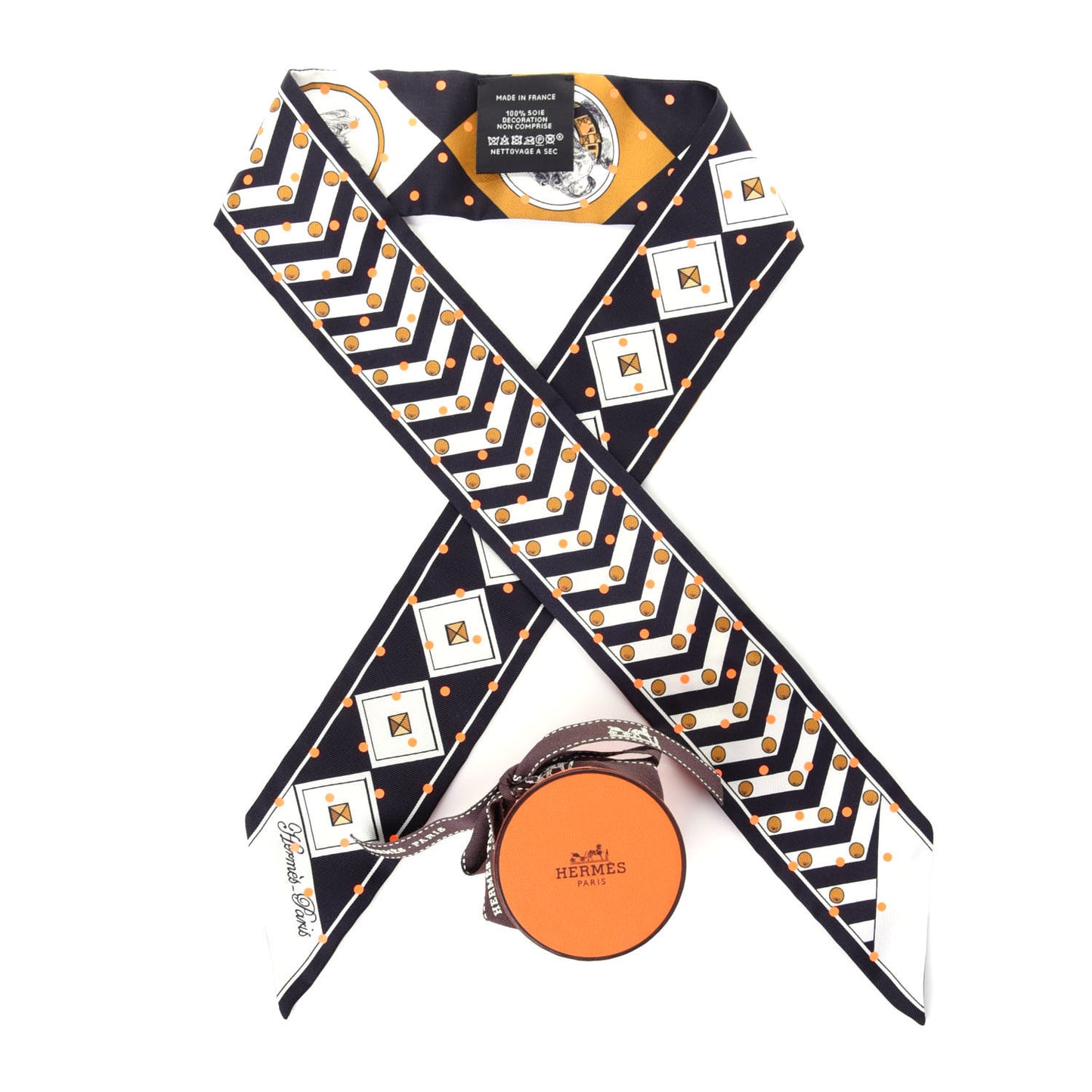Silk Colliers Et Chiens Twilly Black Gold White