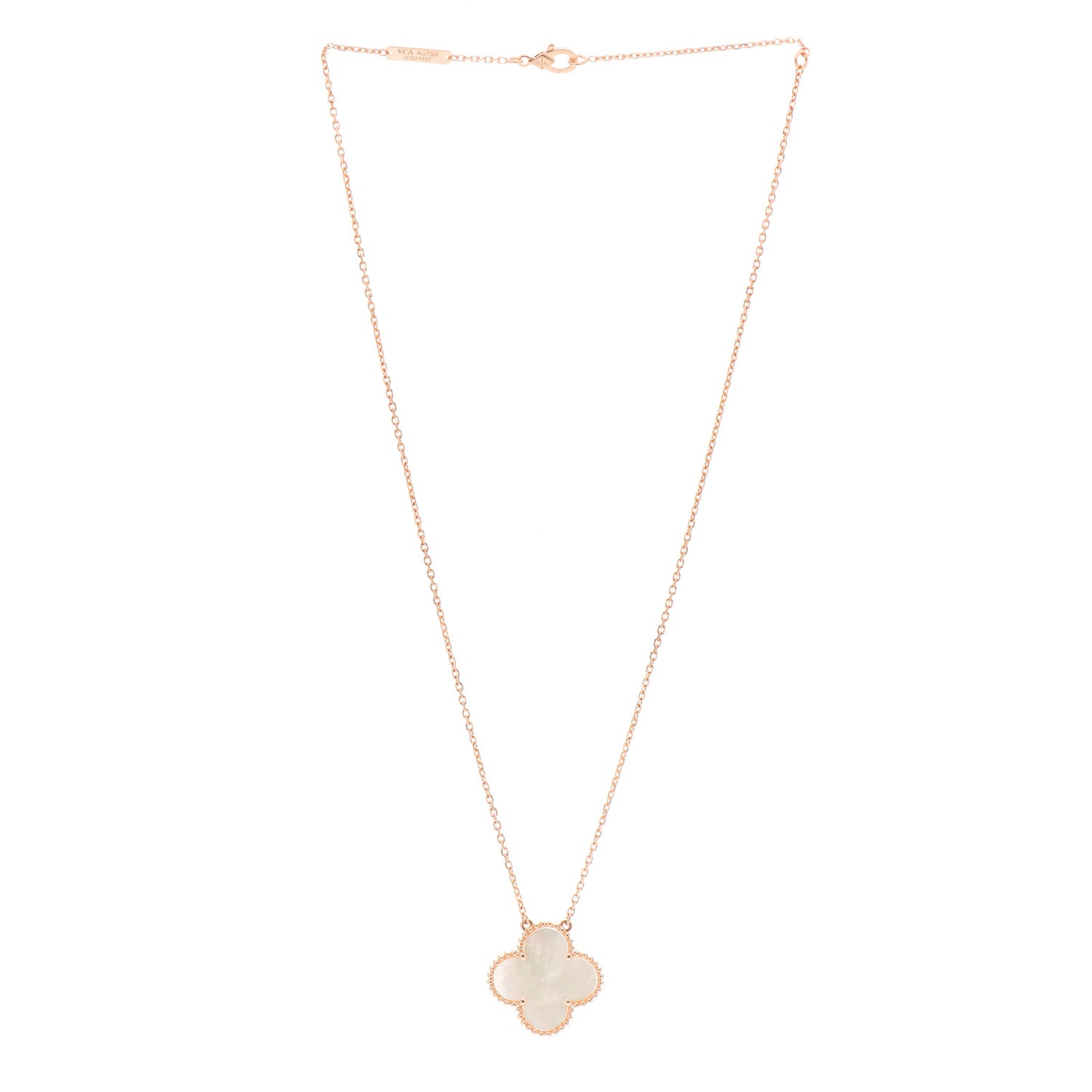18K Rose Gold Mother of Pearl "Edition Ginza" Magic Alhambra Pendant Necklace