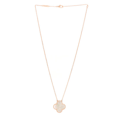 Van Cleef & Arpels 18K Rose Gold Mother of Pearl "Edition Ginza" Magic Alhambra Pendant Necklace 2 of 5
