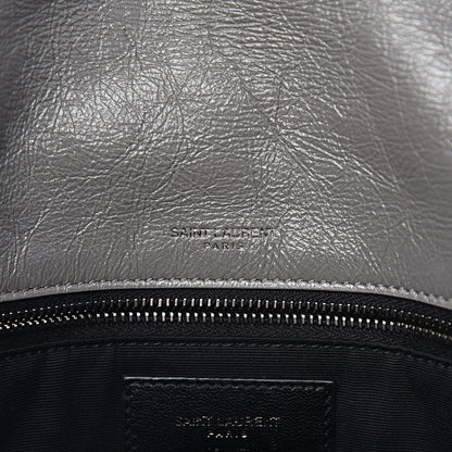 Saint Laurent Crinkled Calfskin Matelasse Monogram Medium Niki Chain Satchel Fog 6 of 10