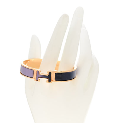 Hermes Enamel Narrow Fusion Clic Clac H Bracelet PM Lilas Ultramarine 2 of 4