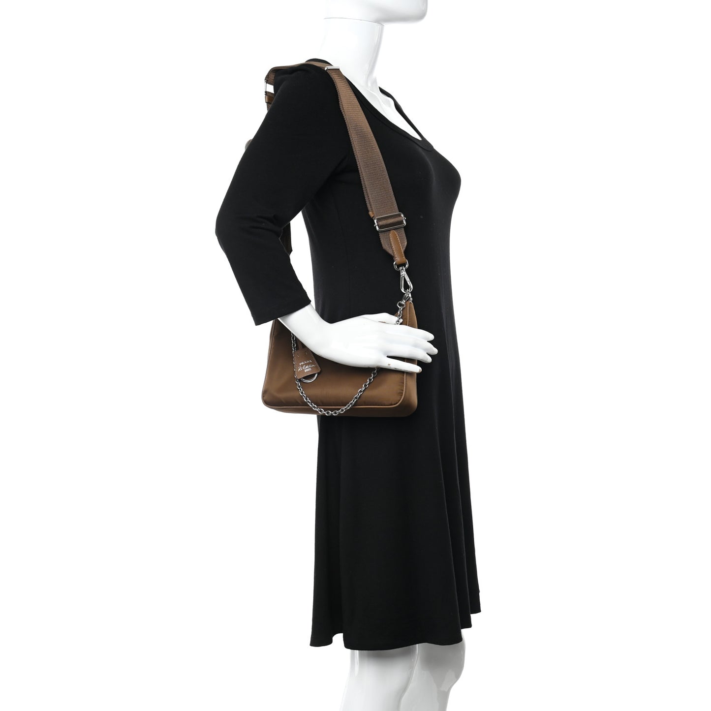 Tessuto Nylon Saffiano Re-Edition 2005 Shoulder Bag Cacao