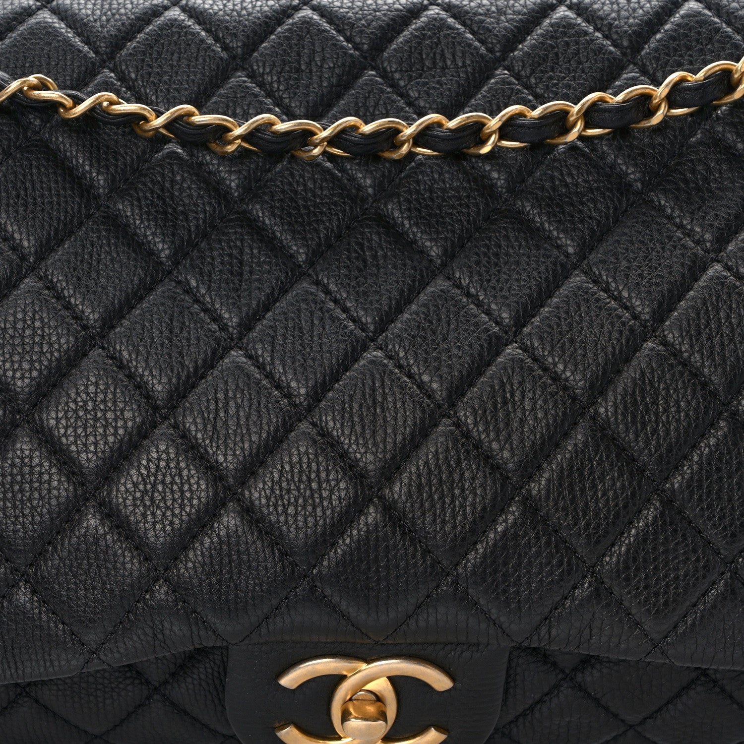 Chanel Calfskin Quilted XXL Travel Flap Bag Black 7 of 13