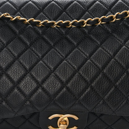 Chanel Calfskin Quilted XXL Travel Flap Bag Black 7 of 13