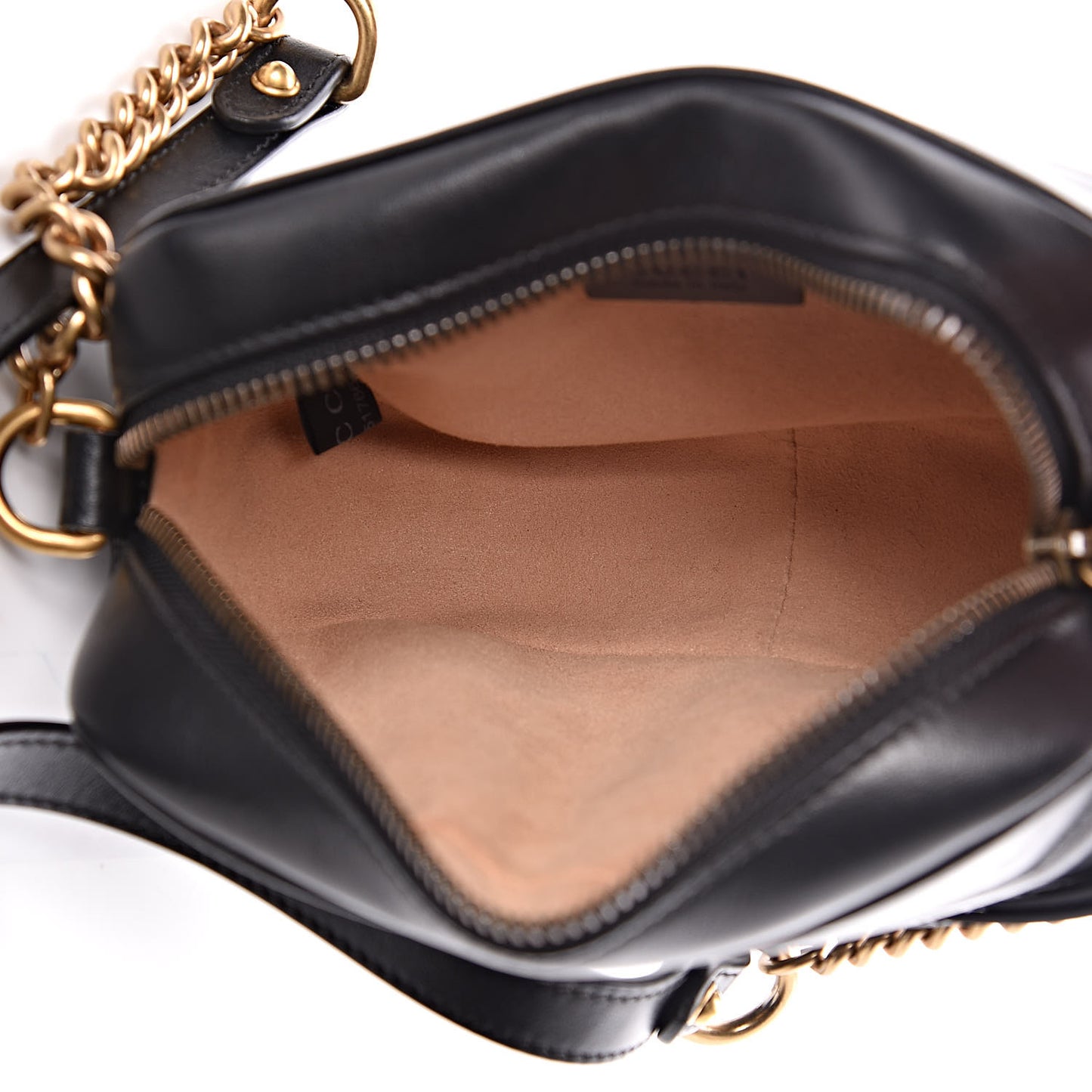 Calfskin Matelasse Mini GG Marmont Chain Shoulder Bag Black