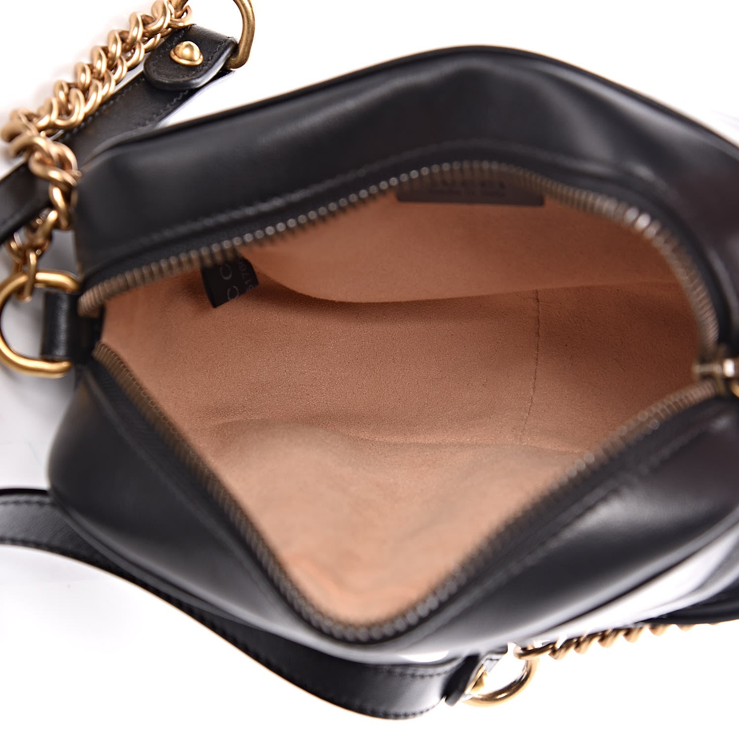 Gucci Calfskin Matelasse Mini GG Marmont Chain Shoulder Bag Black 5 of 11