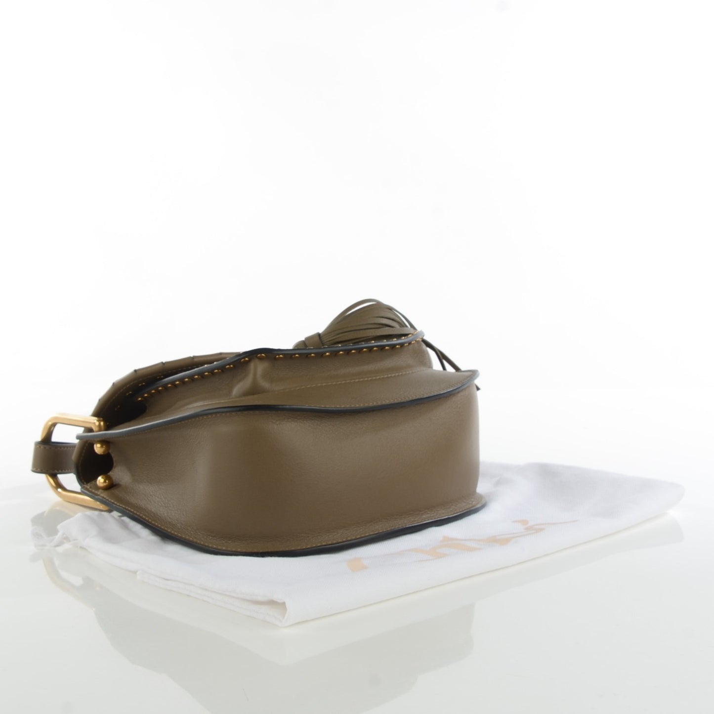 Calfskin Small Hudson Shoulder Bag Merino Grey