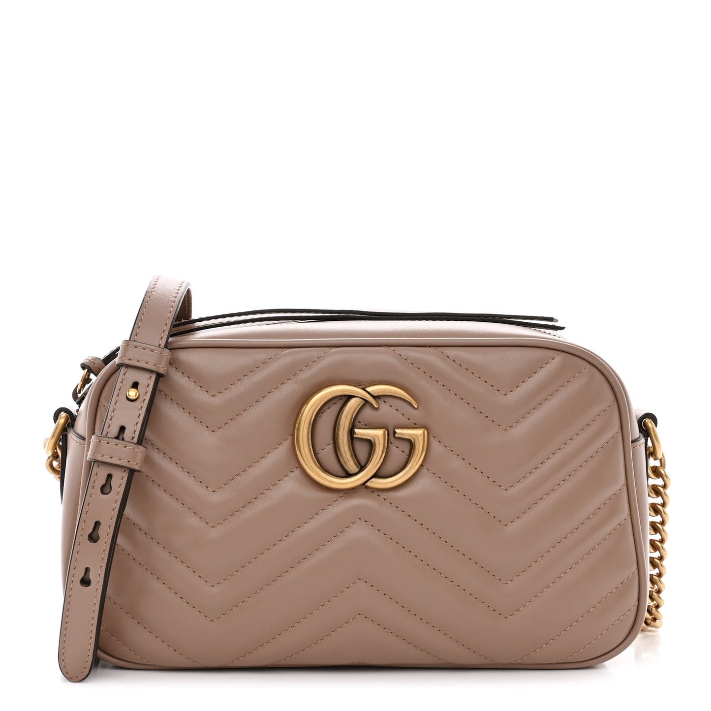 Calfskin Matelasse Small GG Marmont Chain Shoulder Bag Porcelain Rose