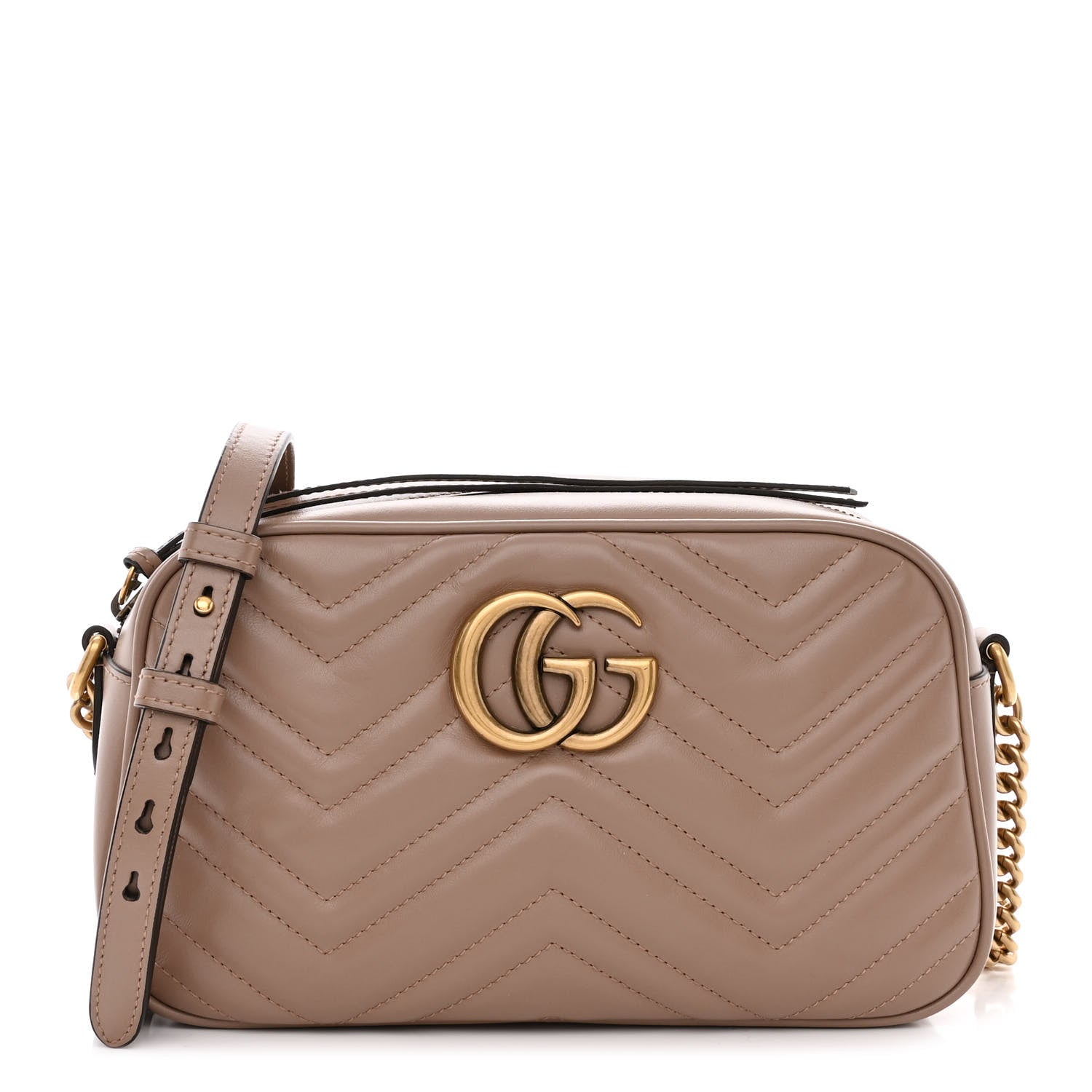 Gucci Calfskin Matelasse Small GG Marmont Chain Shoulder Bag Porcelain Rose 1 of 10