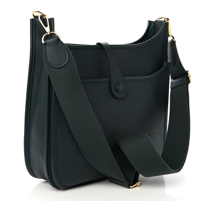 Hermes Taurillon Clemence Evelyne III PM Vert Cypress 3 of 11