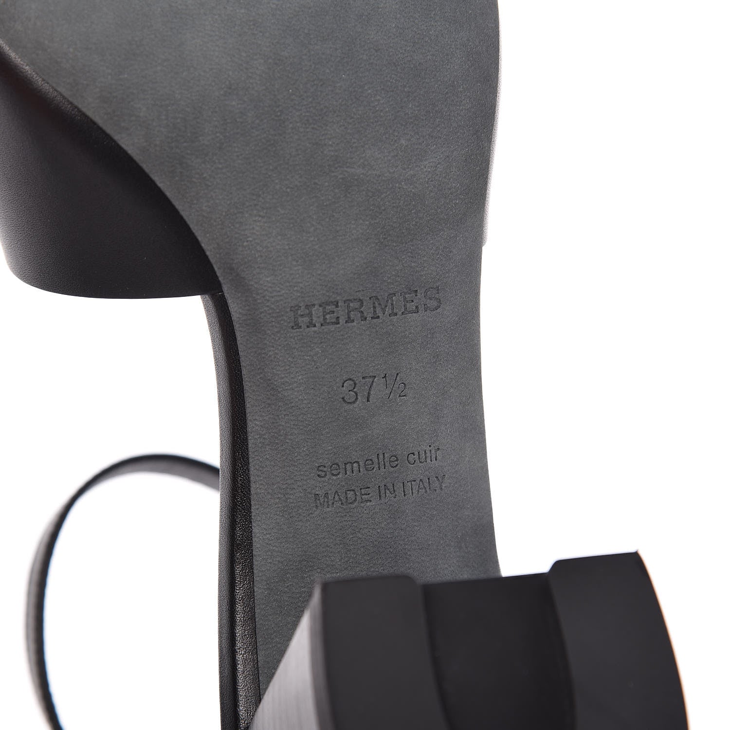 Hermes Calfskin Viaggio 60 Sandals 37.5 Black 6 of 12