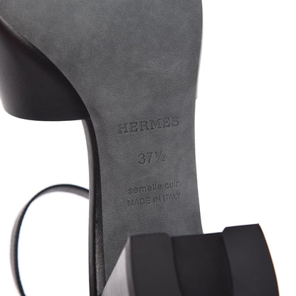 Hermes Calfskin Viaggio 60 Sandals 37.5 Black 6 of 12