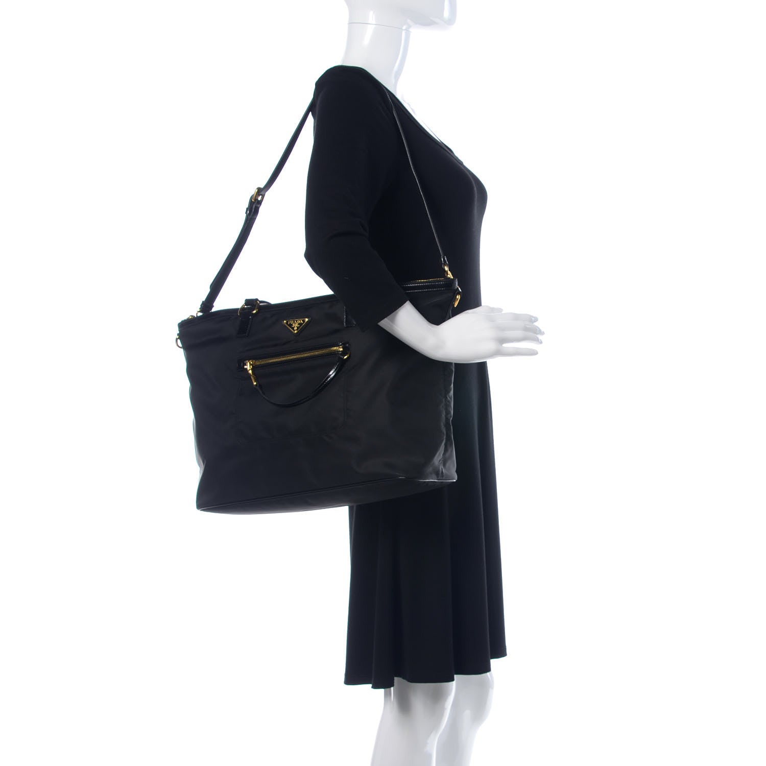 Prada Tessuto Nylon Tote Black 2 of 10