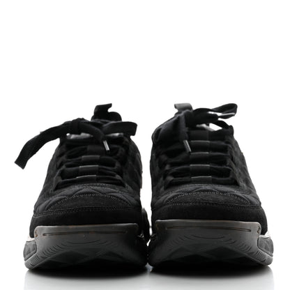 Chanel Suede Calfskin Mixed Fibers CC Sneakers 38.5 Black 2 of 9