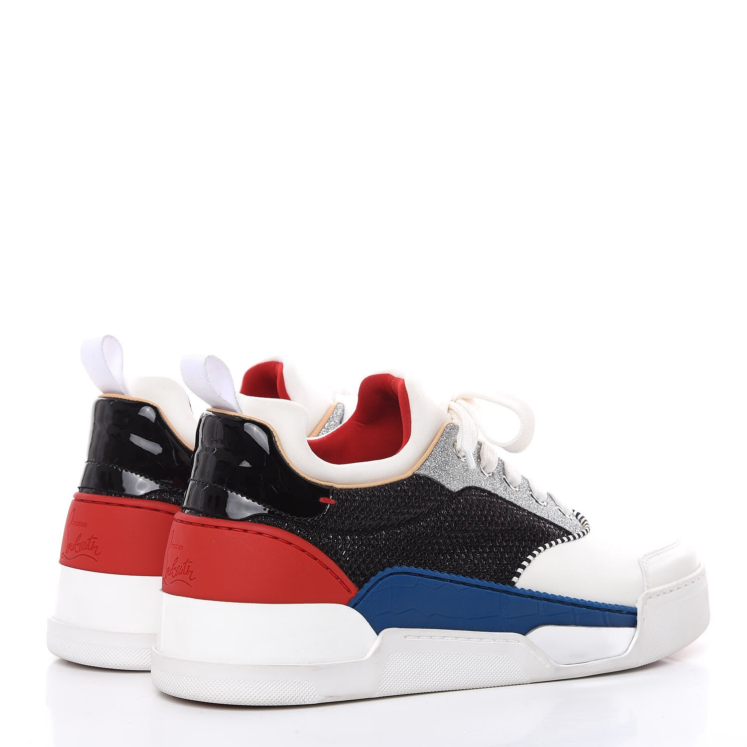 Christian Louboutin Glitter Patent Calfskin Womens Aurelien Diams GG Flat Sneakers 40.5 Multicolor 4 of 7